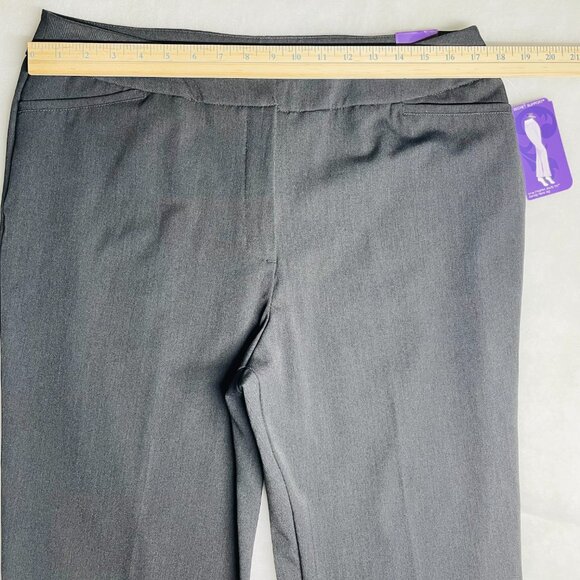 NWT Investments Womens Gray Slimming Front Panel Flared Leg Dress Pants Sz 14L - Picture 2 of 9